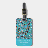 Cookie Monster | Nom Nom Nom Pattern Bagagelabel (Voorkant verticaal)