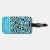 Cookie Monster | Nom Nom Nom Pattern Bagagelabel (Achterkant horizontaal)