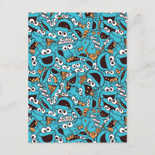 Cookie Monster   Nom Nom Nom Pattern Briefkaart