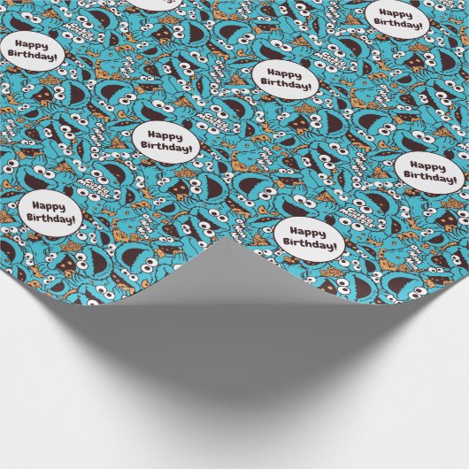 Cookie Monster | Nom Nom Nom Pattern Cadeaupapier (Hoek)