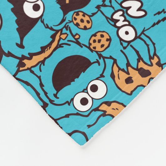 Cookie Monster | Nom Nom Nom Pattern Fleece Deken (Hoek)