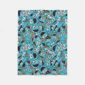 Cookie Monster | Nom Nom Nom Pattern Fleece Deken (Voorkant)