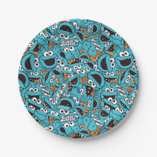 Cookie Monster   Nom Nom Nom Pattern Papieren Bordje
