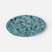 Cookie Monster | Nom Nom Nom Pattern Papieren Bordje (Gekanteld)