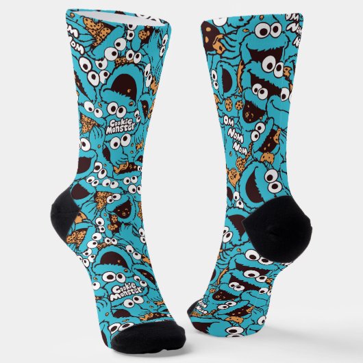 Cookie Monster | Nom Nom Nom Pattern Socks Sokken (Gebogen)
