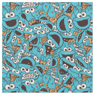 Cookie Monster   Nom Nom Nom Pattern Stof
