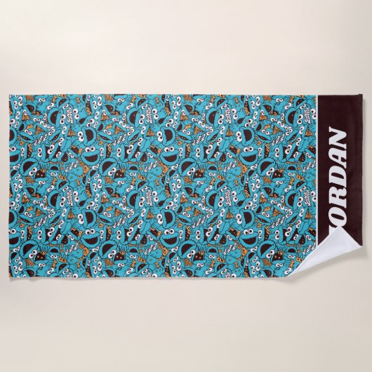 Cookie Monster | Nom Nom Nom Pattern Strandlaken (Voorkant)