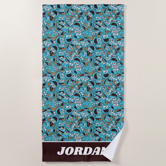 Cookie Monster | Nom Nom Nom Pattern Strandlaken (Voorkant)