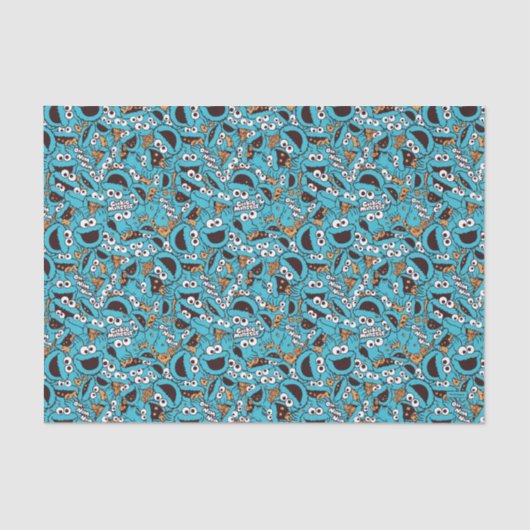 Cookie Monster | Nom Nom Nom Pattern Tissuepapier (Voorkant)