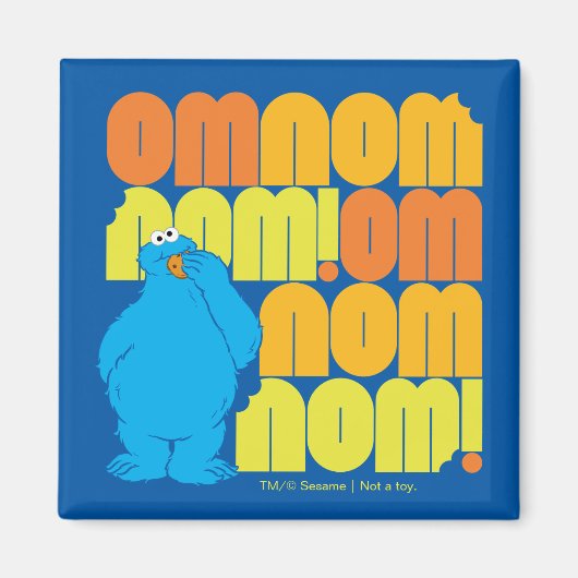 Cookie Monster Nom Nom Pattern Magneet (Voorkant)