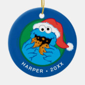 Cookie Monster | Officiële Kerst Koek Tester Keramisch Ornament (Voorkant)