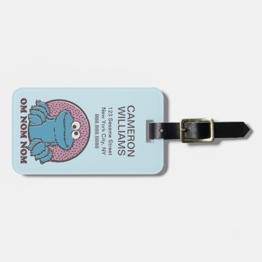 Cookie Monster | Om Nom Nom Bagagelabel (Voorkant horizontaal)