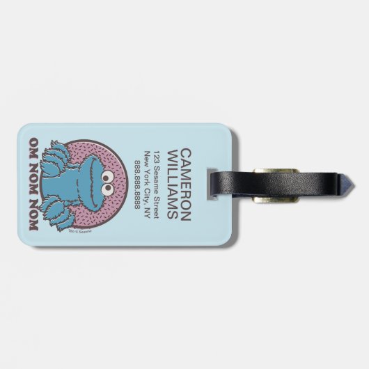 Cookie Monster | Om Nom Nom Bagagelabel (Achterkant horizontaal)