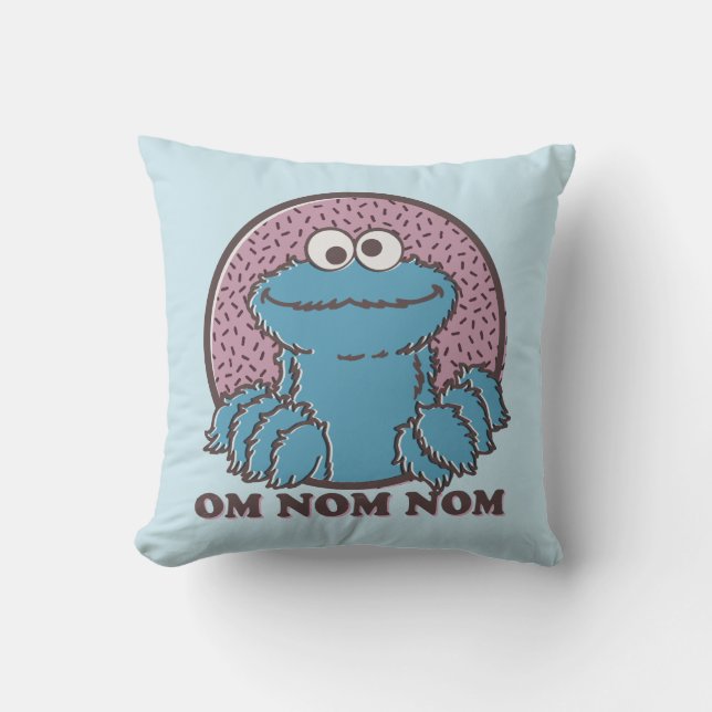 Cookie Monster | Om Nom Nom Kussen (Voorkant)