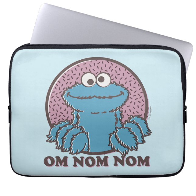 Cookie Monster | Om Nom Nom Laptop Sleeve (Voorkant)
