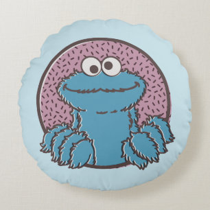 Cookie Monster   Om Nom Nom Rond Kussen