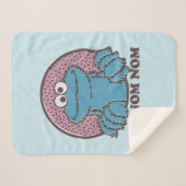Cookie Monster | Om Nom Nom Sherpa Deken (Voorkant (horizontaal))