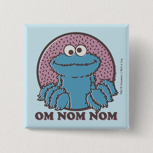 Cookie Monster | Om Nom Nom Vierkante Button 5,1 Cm (Voorkant)