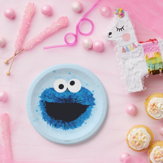 Cookie Monster | Ontwikkeling Waterverf Papieren Bordje (Feest)