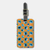 Cookie Monster over Cookie Pattern Bagagelabel (Voorkant verticaal)