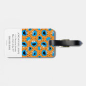 Cookie Monster over Cookie Pattern Bagagelabel (Achterkant horizontaal)