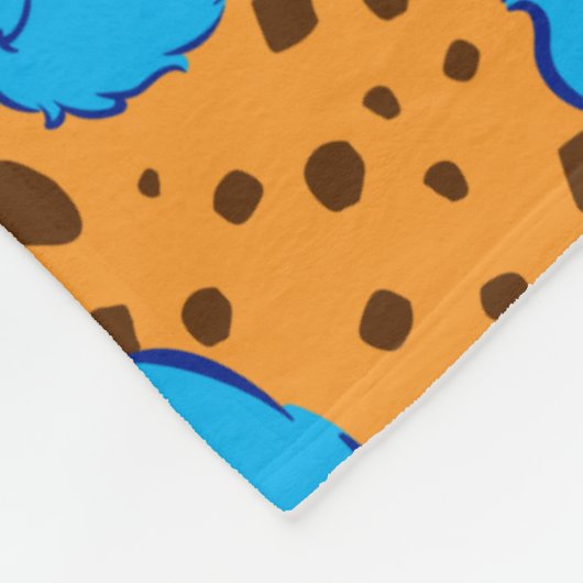 Cookie Monster over Cookie Pattern Fleece Deken (Hoek)