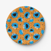 Cookie Monster over Cookie Pattern Papieren Bordje (Voorkant)