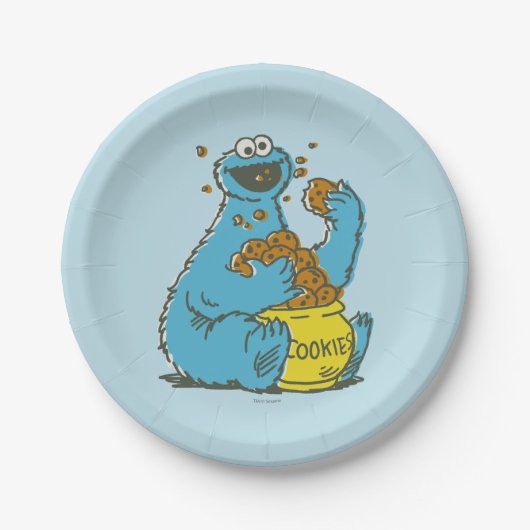 Cookie Monster  Papieren Bordje (Voorkant)
