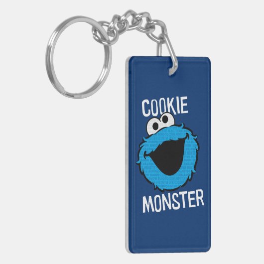 Cookie Monster Pattern Face Sleutelhanger (Voorkant Links)