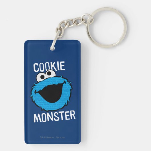 Cookie Monster Pattern Face Sleutelhanger (achterkant)