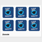 Cookie Monster Pattern Face Vierkante Sticker (Vel)