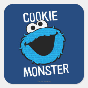Cookie Monster Pattern Face Vierkante Sticker