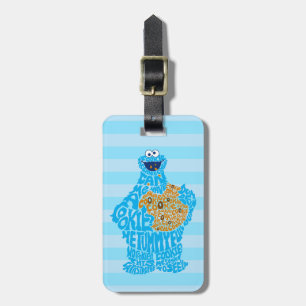 Cookie Monster Pattern Fill Bagagelabel
