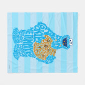 Cookie Monster Pattern Fill Fleece Deken (Voorkant (Horizontaal))