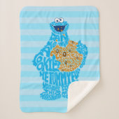 Cookie Monster Pattern Fill Sherpa Deken (Voorkant)
