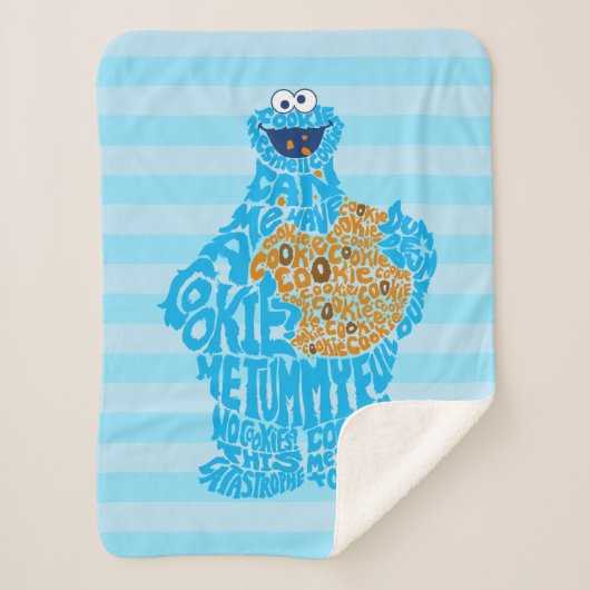 Cookie Monster Pattern Fill Sherpa Deken (Voorkant)