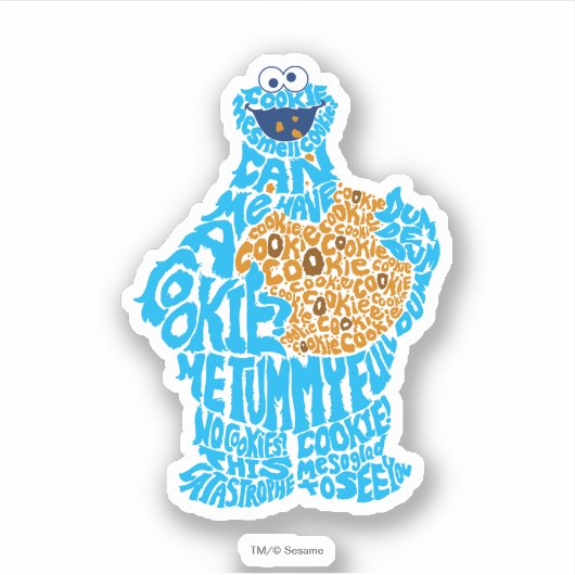 Cookie Monster Pattern Fill Sticker (Voorkant)