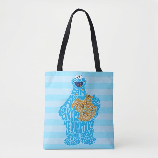 Cookie Monster Pattern Fill Tote Bag (Voorkant)