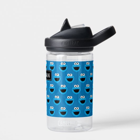Cookie Monster Pattern glimlachen | Jouw namen toe Waterfles (Links)