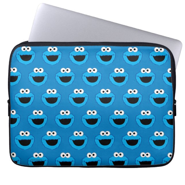 Cookie Monster Pattern glimlachen Laptop Sleeve (Voorkant)