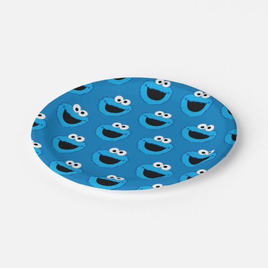 Cookie Monster Pattern glimlachen Papieren Bordje (Gekanteld)