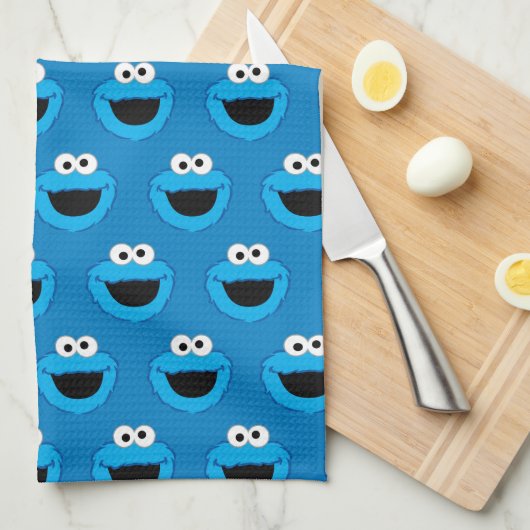 Cookie Monster Pattern glimlachen Theedoek (Quarter Fold)
