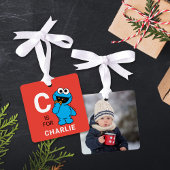 Cookie Monster | Persoonlijke naam met foto Metalen Ornament