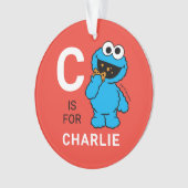 Cookie Monster | Persoonlijke naam met foto Ornament (voorkant)