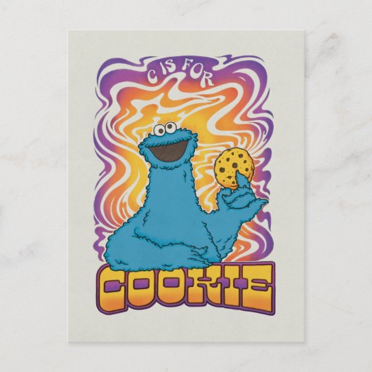 Cookie Monster | Psychedelic Briefkaart (Voorkant)