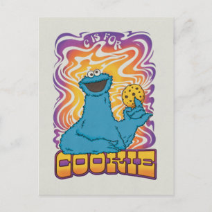 Cookie Monster   Psychedelic Briefkaart