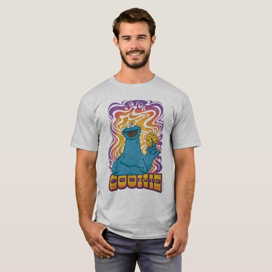 Cookie Monster | Psychedelic T-shirt (Voorkant volledig)