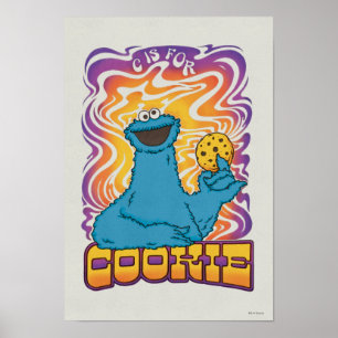 Cookie Monster   Psychedelisch Poster
