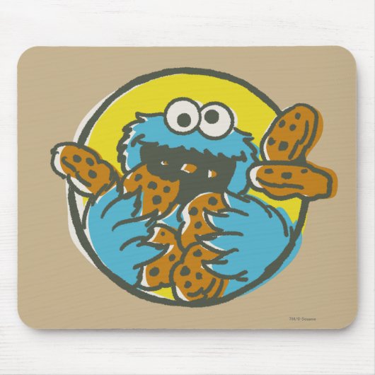 Cookie Monster Retro Muismat (Voorkant)