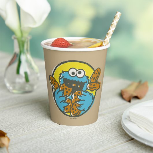 Cookie Monster Retro Papieren Bekers (Insitu)